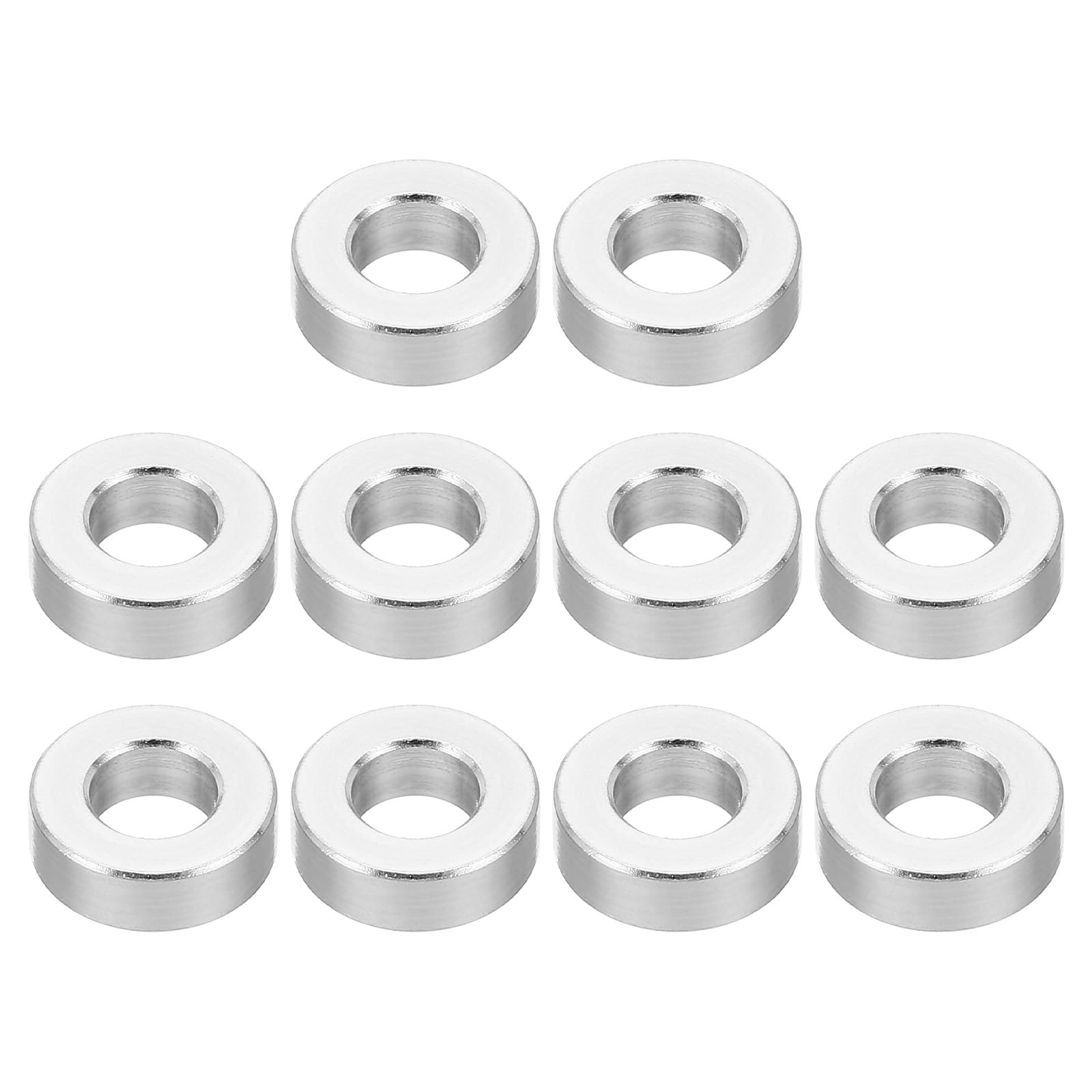 PATIKIL M6 Aluminum Spacers, 10 Pcs Metal Spacer Aluminum Round 6.2mm ID x 12mm OD x 4mm L Thickness Aluminum Spacer Screw Standoff for 1/4" or M6 Screw Bolts