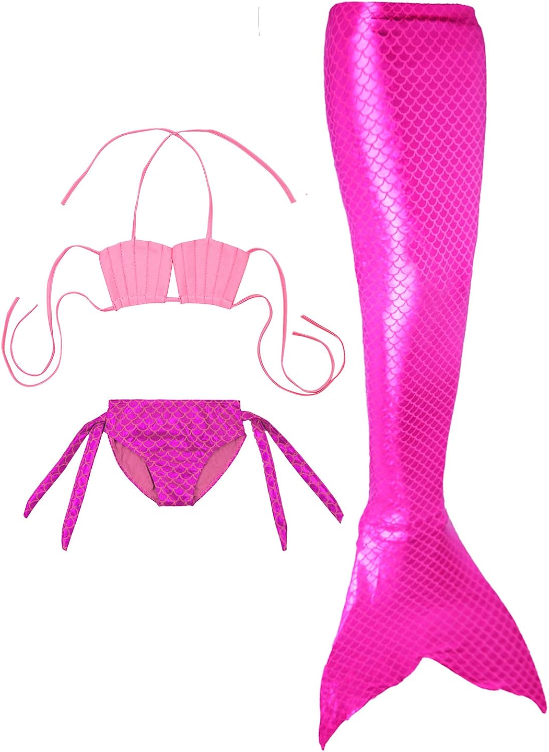 Mermaid Tails for Swimming Girls Toddler Fancy Swimsuit Bathing Suits Bikini Sets 3