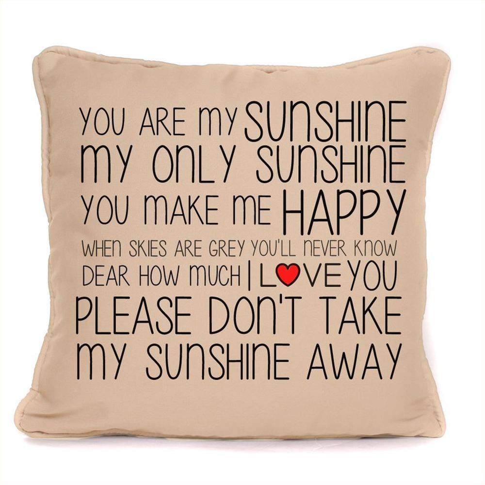 Amazon Com You Are My Sunshine Lyrics Cushion Cotton Linen Home