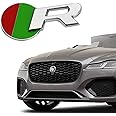 ARKOSKNIGHT R-Dynamic Sports 3D Badge,Car Body Trunk Fender Front Grille R-Sport R S Emblem Logo Sticker,Special Vechicle Symbol Compatible with Jagvar Accessories(R-Sports Chrome Grille)