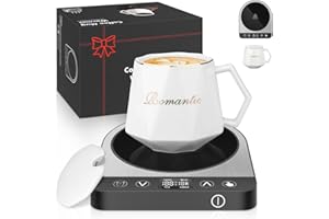 LOMILD Coffee Warmer Set for Desk, 50W Electric Coffee Mug Warmer with Auto Shut Off & Temperature Settings, Cup Warmer with 6 Timer Settings, Mug Warmer for Coffee/Milk/Tea/Candle