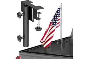 WUUTYTY Flagpole Holder for Truck Bed, NO Drilling Pickup Truck Flagpole Mount in Bed,Flag Holder for Trailer Bed, Fit Up to 1.3 Inch Flag Pole. All Equipment You Need is Included! (one Pack)