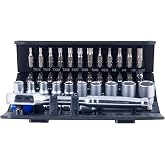 Pro-Lift 37 pcs 1/4&rdquo; dr. Socket and Bit Set - High-Quality Steel for Excellent Durability and Strength