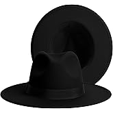 SAJUZEN Womens & Mens Fedora Hats, Wide Brim Fedora Hats for Women Men
