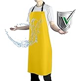 Vammcht Waterproof Apron with Comfortable Adjustable Bib Rubber Vinyl Dishwasher Heavy Duty Apron for Men Women Dishwashing