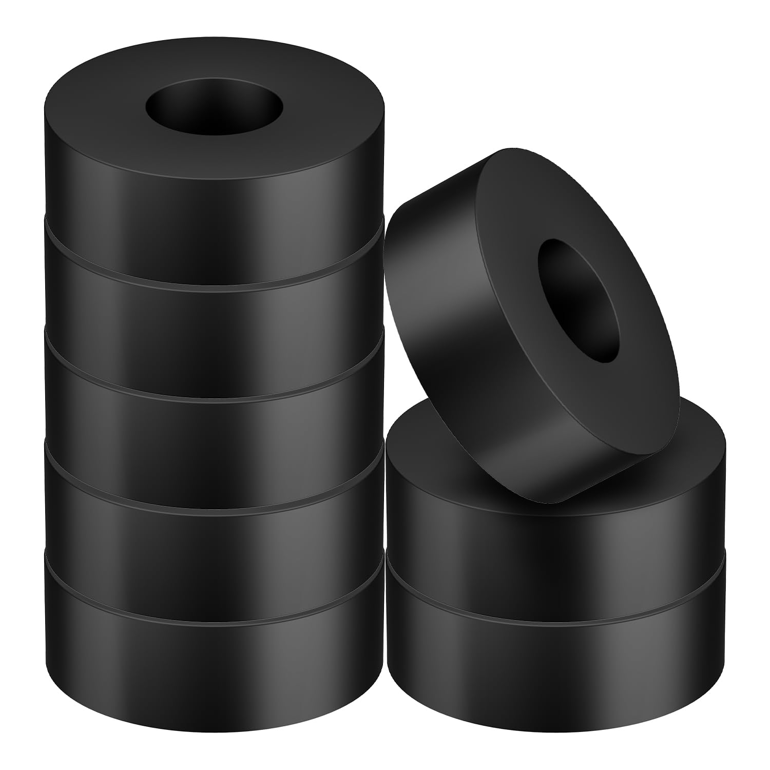 8pcs Multi Purpose Rubber Spacers, 1 Inch OD 3/8 Inch ID 1/2 Inch Thickness Rubber Spacers Vibration Damping Pads Rubber Spacer Bushings for Home Car Accessories