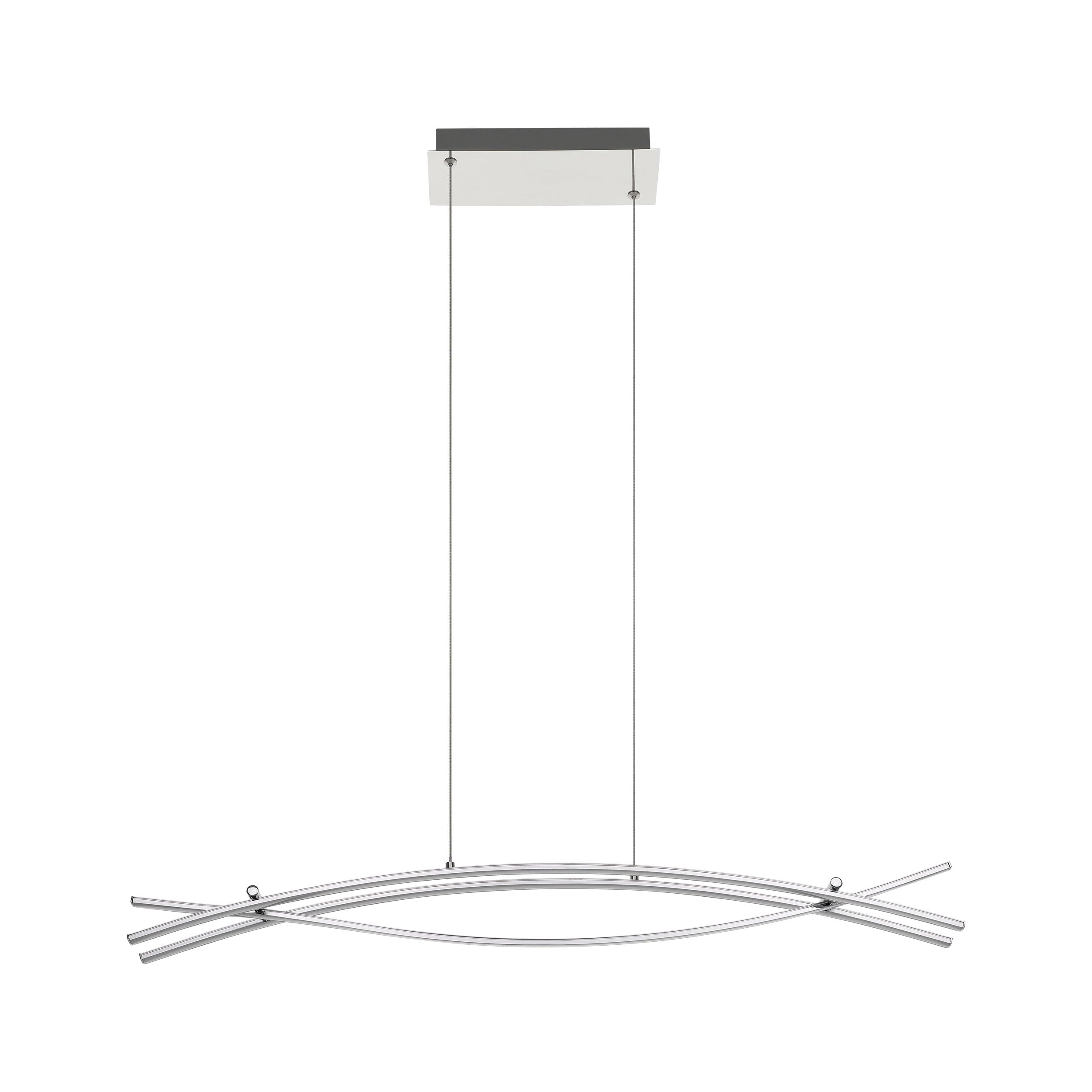Eglo LED Pendant Light Nevado, 3-Light Hanging Lamp, Suspension Lamp Made of Aluminium and Plastic, Dining Table Light, Hanging Living Room Lamp in Chrome, White