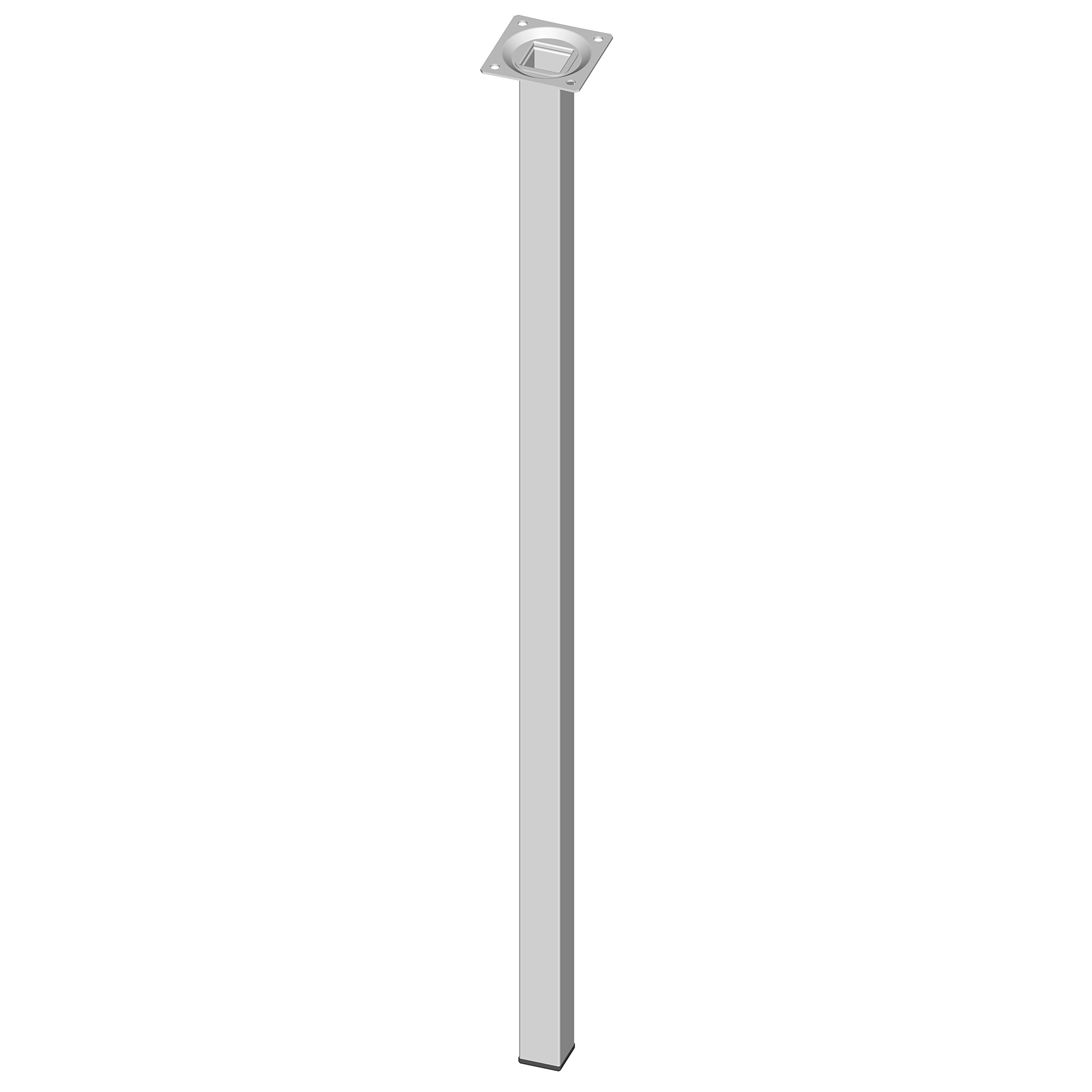 Element System 18133-00310 700 mm Length 25 x 25 mm Diameter Square Steel Pipe Furniture Legs includes Screw-Mounting Plate - White (4-Piece)