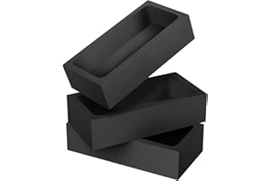 FONDOTIN 3pcs Graphite Melting Crucibles for Metal Casting, Square Graphite Mold 100x50x25mm, Crucibles