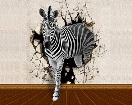 3d Wallpaper Wall Zebra Wood Flooring Mural Wall Paper 3d Living