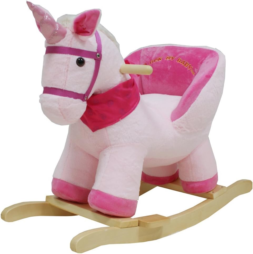 licorne bascule rose