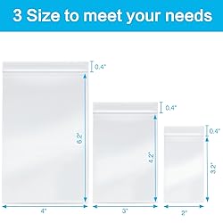 Aubeco 360 Pack Small Clear Plastic Bags, 3