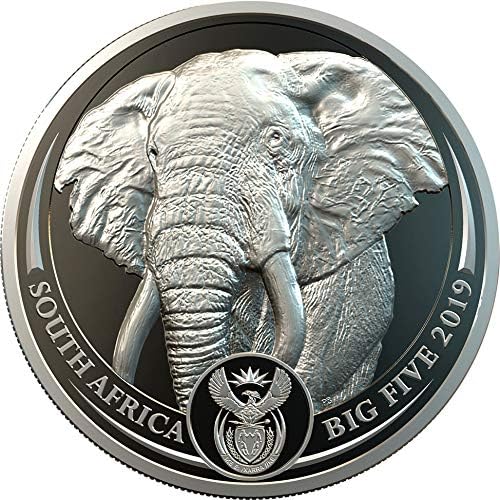 2019 ZA Big Five Africa PowerCoin ELEPHANT Big Five 1 Oz Platinum Coin 20 Rand South Africa 2019 Proof