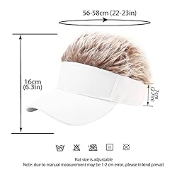 Unisex White Sun Visors Hat with Brown Fake Spiked