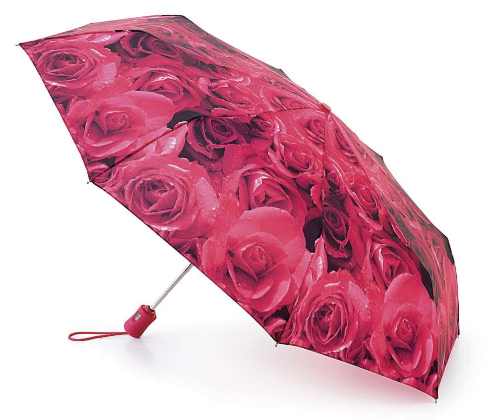 Fulton Open & Close 4 Photo Rose Red Women's Umbrella Photo Rose Red Print One Size
