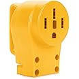Camco Power Grip Camper/RV 50-Amp Female Replacement Receptacle - Features Power Grip Handle & Accepts #4 - #10 Gauge Wire (55353)