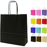 Paper Party Bags With Twisted Handles – 18 cm (W) x 20 cm (H) x 8 cm (D) black