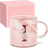 Valentines Day Gifts for Her, Anniversary Birthday Galentines Gifts for Women Mom Grandma Friend Sister Wife Teacher Coworker, Personalized Initial Customized Gift Monogrammed A-Z Coffee Mug 12 OZ(I)