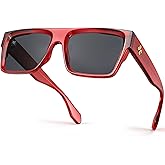 VISOONE Oversized Square Flat Top Sunglasses Women Men Retro Trendy Fashion Accessories UV400 Protection Shades Alba