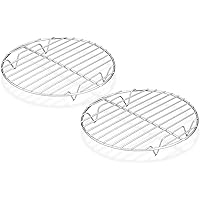 TeamFar Round Cooling Rack Set of 2, 7½ Inch Round Rack Baking Steaming Roasting Rack Set Stainless Steel, Healthy…