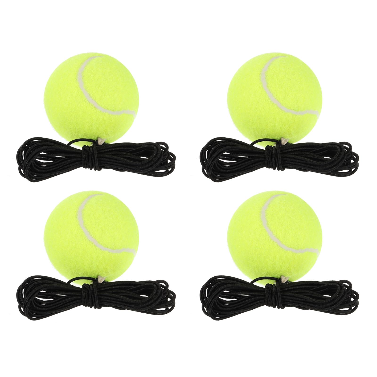 PATIKIL Tennis Balls with String, 4 Pack Tennis Training Ball with String Self Practice Train Tool Tennis Training Equipment for Sport Exercise, Yellow