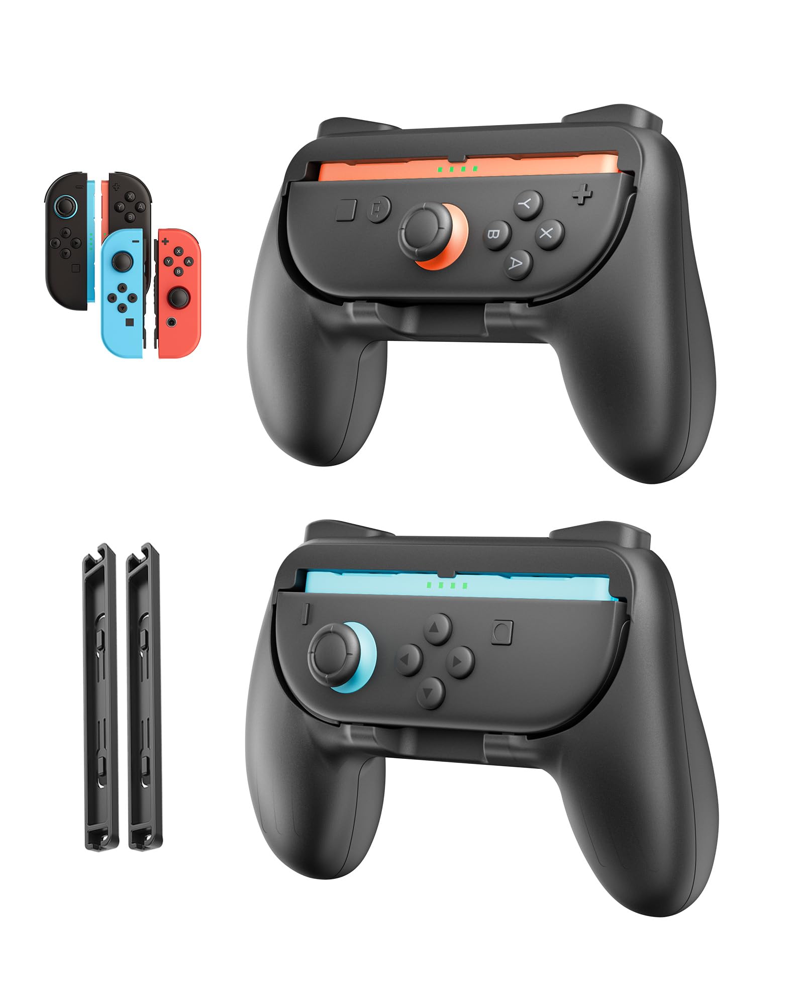 Controller Grip Compatible with Switch 2/Switch/Joy-Con 1&2, Ergonomic Grips Handle Kit with Adapters, Comfortable for Long-Time Gaming Accessories, Ideal Gifts for Family Kids Adults