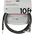 Fender Professional Series Instrument Cable, Guitar Cable, Guitar Accessories, Straight/Angle, Black, 10ft