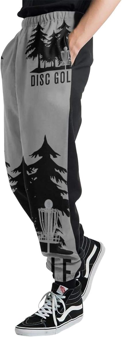 Disc Golf Casual Hip Hop Trousers Length Jogger Pants Baggy Drawstring Sweatpants with Pockets 