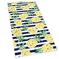 Softerry Pineapples Stripes Beach Towel 30 x 60 inches 100% Cotton (Navy)