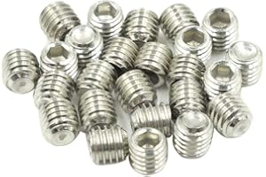 Hxchen 25Pcs M5 x 5 Stainless Steel Hex Grub Screw Internal Hex Drive Cup Allen Head Socket Point Set Screws for Door Handles