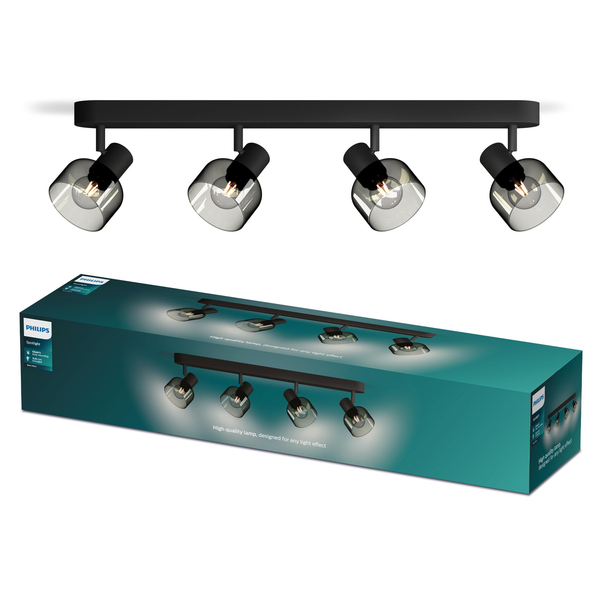 PHILIPS Sleet Spot 4-Head, E14 not Included, Black, IP20