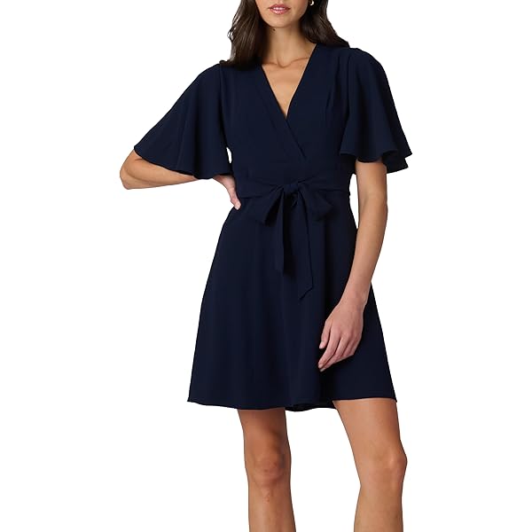 navy blue dress for baby girl Three Quarter Sleeve A Line Dress Black main image 1