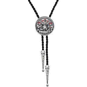 JPJZY Knights Templar Bolo Tie for Men Religious Warrior Necktie | Put on The Full Armor of God Bolo Tie Necklace, Unique Rel
