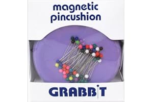 Grabbit Magnetic Sewing Pincushion with 50 Plastic Head Pins, Lavender