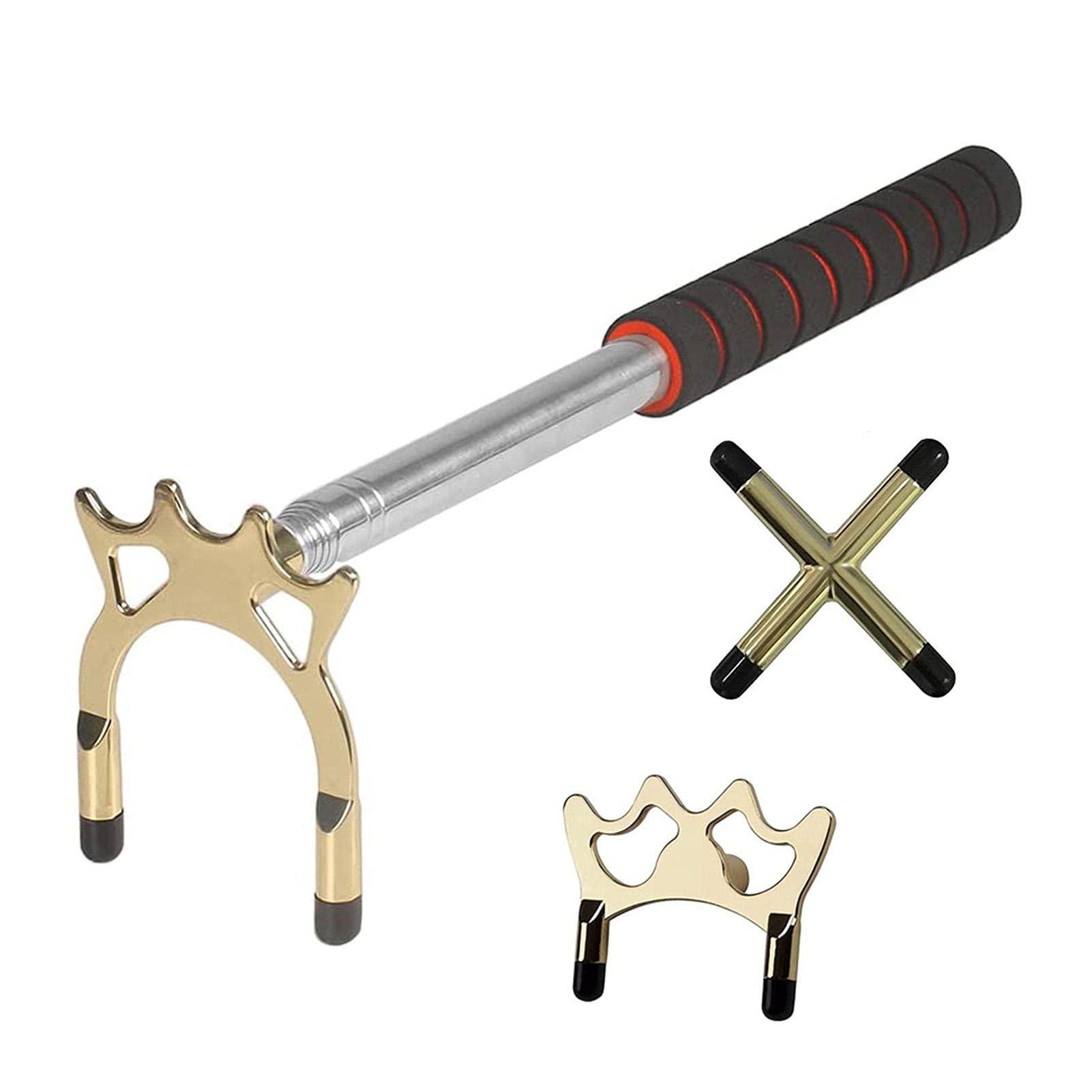 Retractable Billiards Pool Cue Stick Bridge with Removable Bridge Head, Wood Handle Billiards Pool Cue Accessory for Pool Table