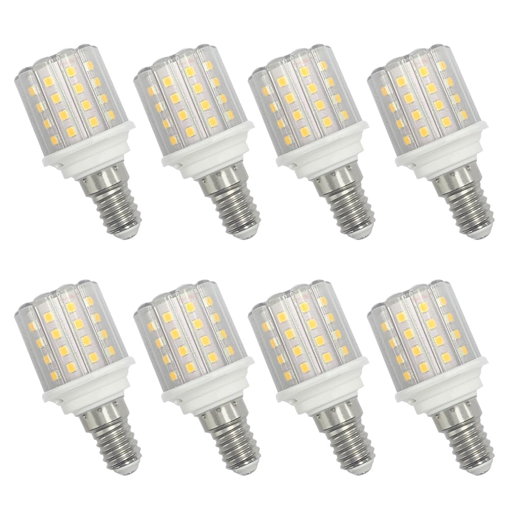 YELANGU E14 LED Corn Light Bulbs,5W Natural Light 4000K, Equivalent to 60W E14 Halogen Bulbs,AC 85-265V, 360° Beam Angle,Small Edison Screw SES LED Corn Lamp, Not Dimmable, Pack of 8