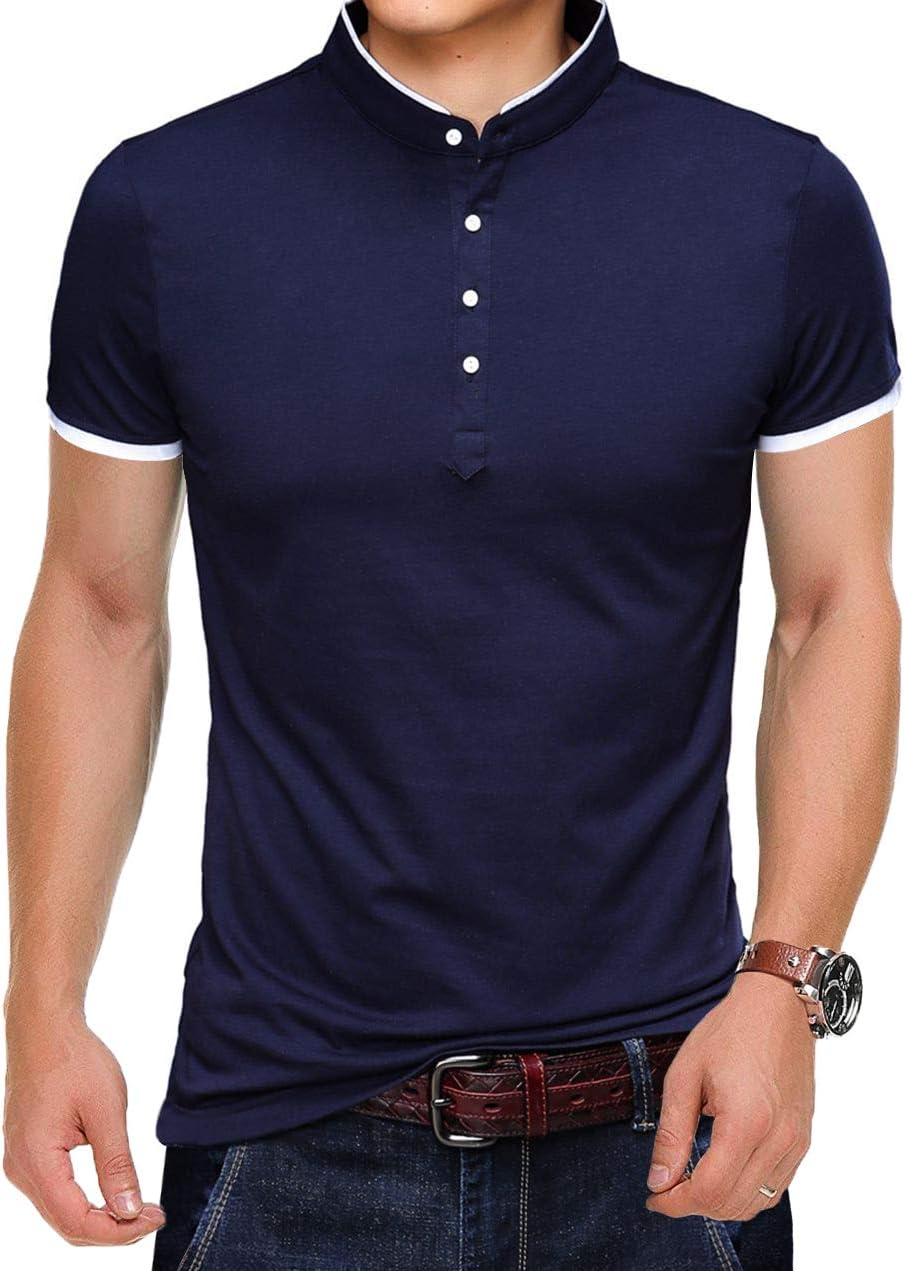 Men’s Polo Shirst Short Sleeve Casual Slim Fit Fashion Summer Top