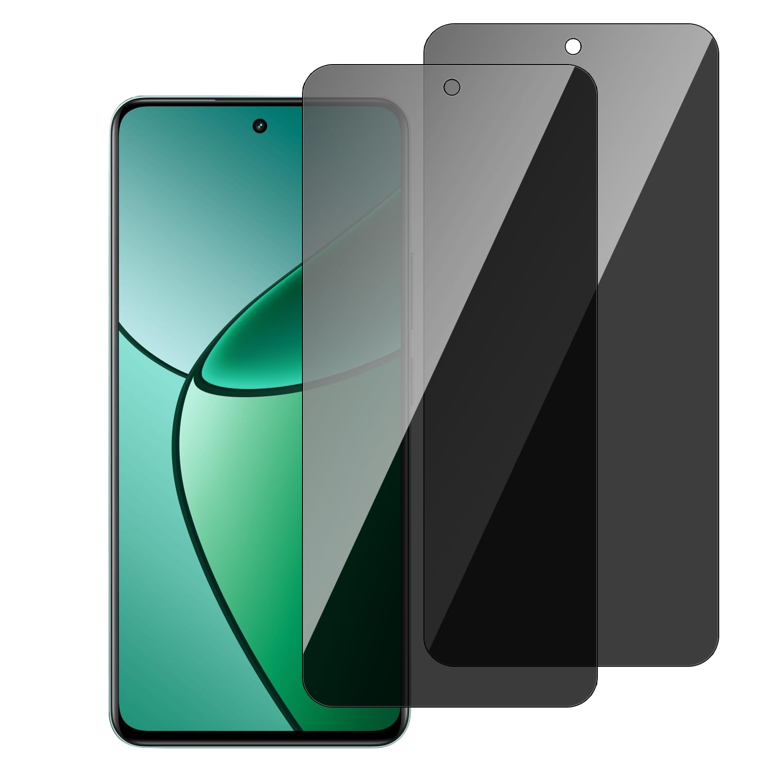 chejuza Privacy Screen Protector for Realme 12 + 5g/Realme 12 4g [2 Pieces], 9H Hardness, Full Coverage Anti Spy Tempered Glass, HD Screen Protector