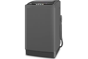 Nictemaw Portable Washing Machine, 20Lbs Capacity Washer Machine, 2.8Cu.ft Washer and Dryer Combo with Drain Pump, LED Display, 10 Programs & 8 Water Levels Laundry Machine, Slow-Close Glass Lid