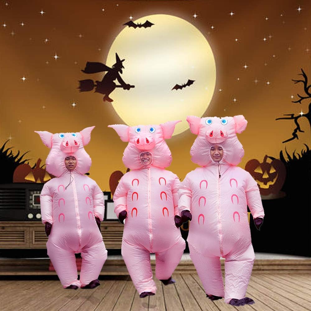 Inflatable Pig Costume Christmas Costumes Fancy Dress Masquerade Funny Cosplay Party Clothes for Adult (1pcs): Clothing