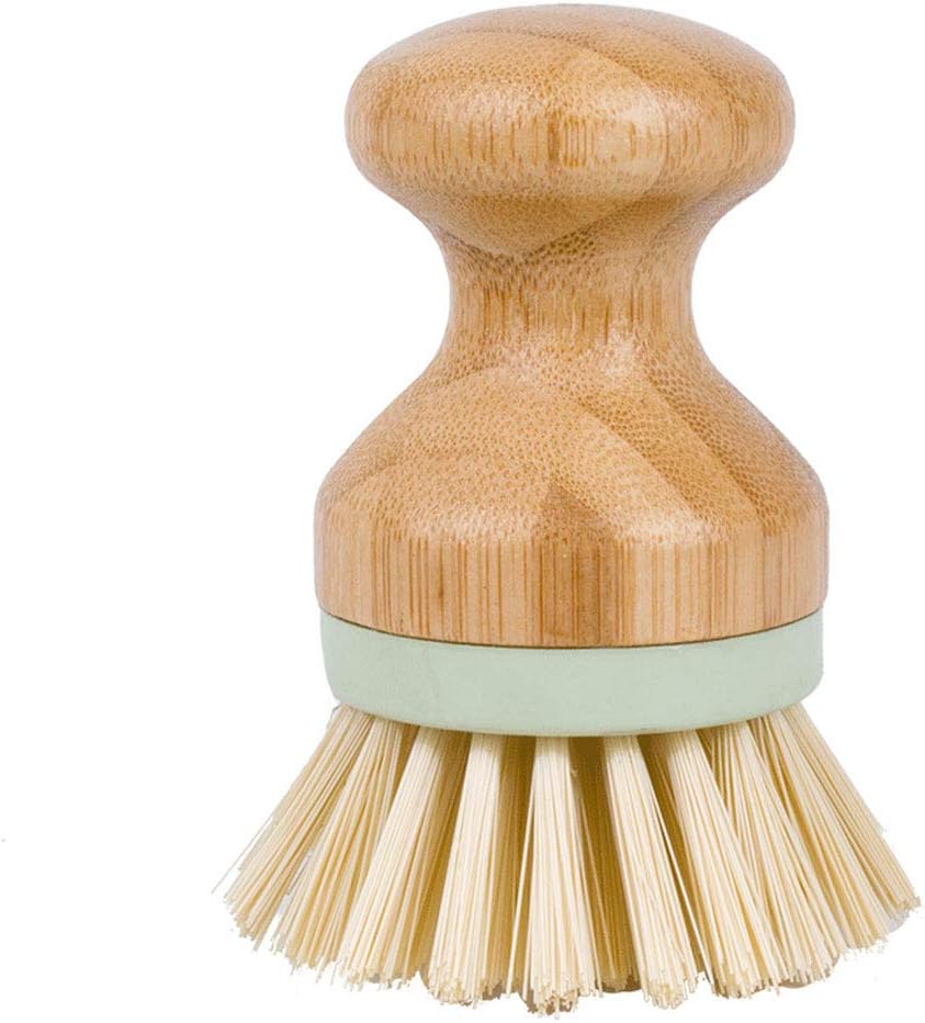 Full Circle Bubble Up Ceramic Soap Dispenser & Dish Brush with Bamboo Handle​ Wooden Pot Pan Scrubbing Brush Tableware Kitchenware Cleaning Brush(14.5 x 5.5 x 2.5 cm)