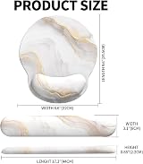 Giecy Keyboard Mouse Wrist Rest Set White Marble Ergonomic Gel Pad view 6