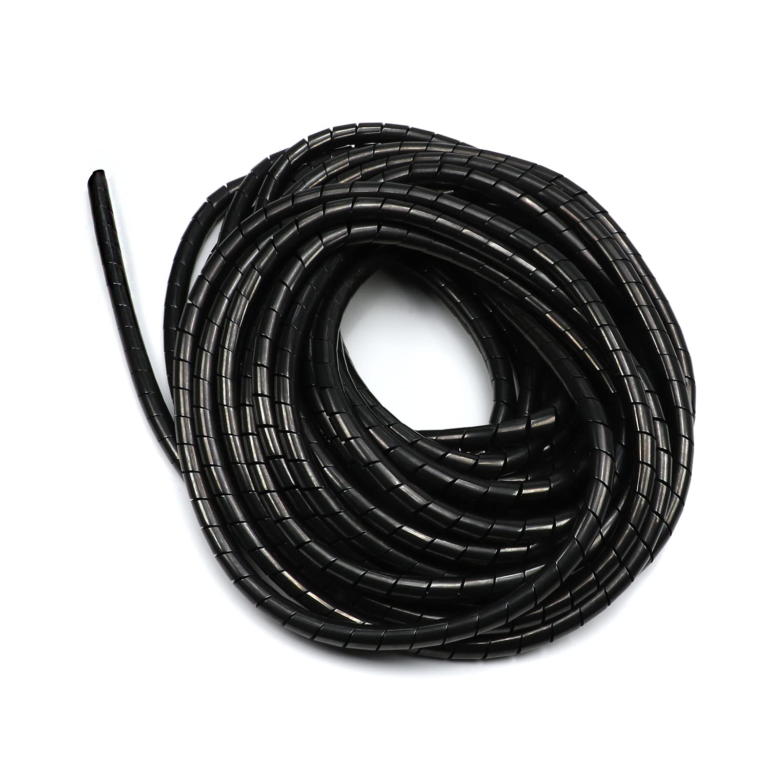 Othmro Polyethylene Coiled Tube Sleeve Spiral Cable Organizer Good for Home Office 8mm Dia 10.5-12M Length Black 1PCS — image 1