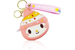 WSHLLLFC Kawaii Coin Bag Coin Pouch Keychain Cartoon Animal Silicone Coin Purse Cute Coin Pouch Accessories for Girls Handbag Car Pendants (D)