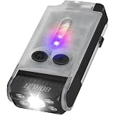 BORUIT V30 Small Keychain Flashlight with Clip, Magnetic, 180&deg; Swivel | 365nm UV/ Red/ Green Light, USB C Rechargeable, IP65 waterproof, 120dB, Mini EDC for Home Camping Travel