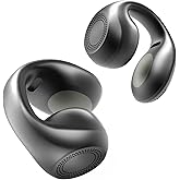 King Lucky Clip-On Earbuds,Comfort Air Cushion Open Ear Earbuds Wireless Bluetooth 5.4 Multipoint, Open Ear Headphones with Mic,Anti-Mistouch,45H Playtime,IP56 Waterproof for Sports,Small Ears&Sleep