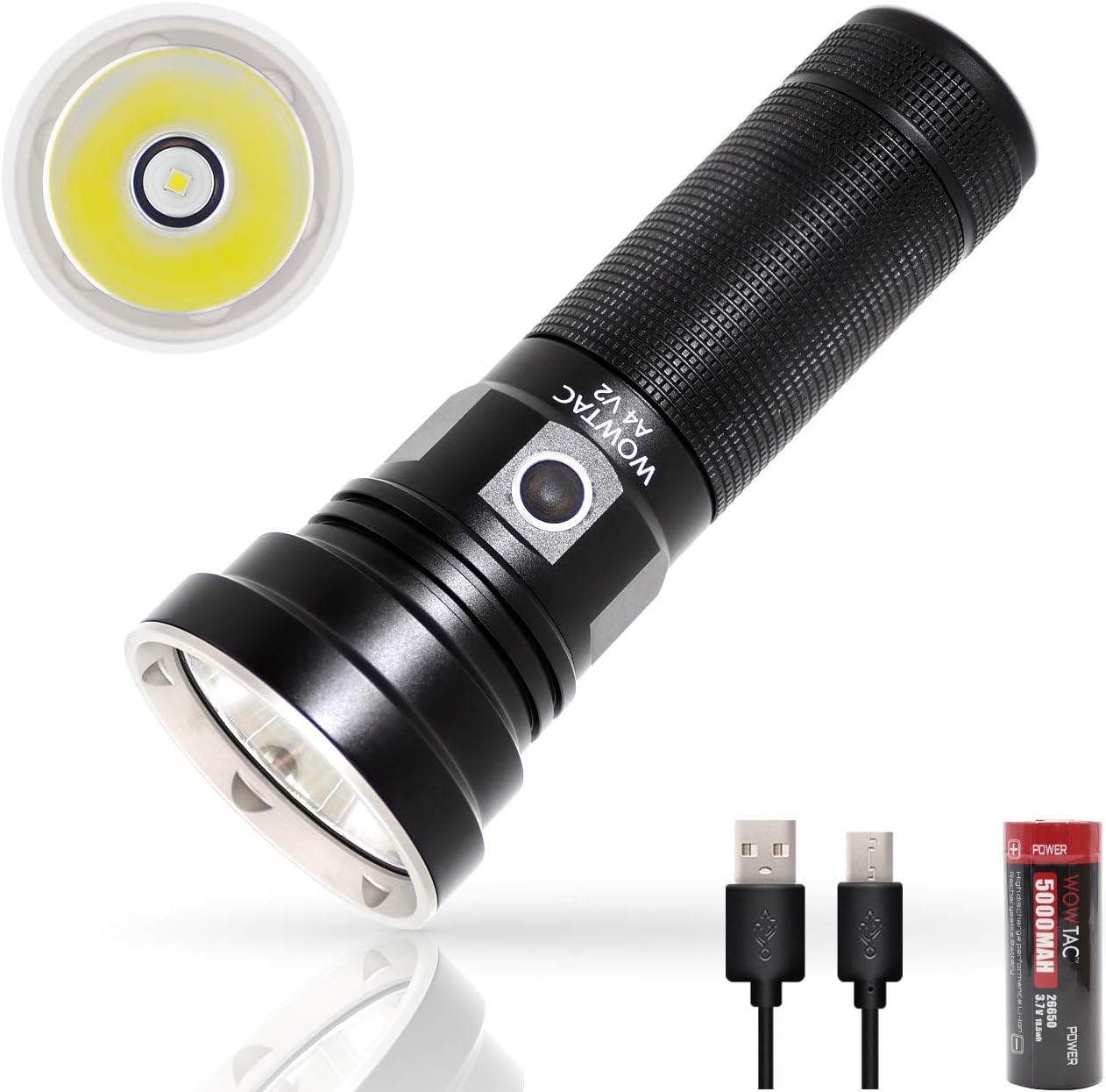 WOWTAC A4 V2 LED Flashlight,LED Torches with CREE XHP35 HI 1895 Lumens