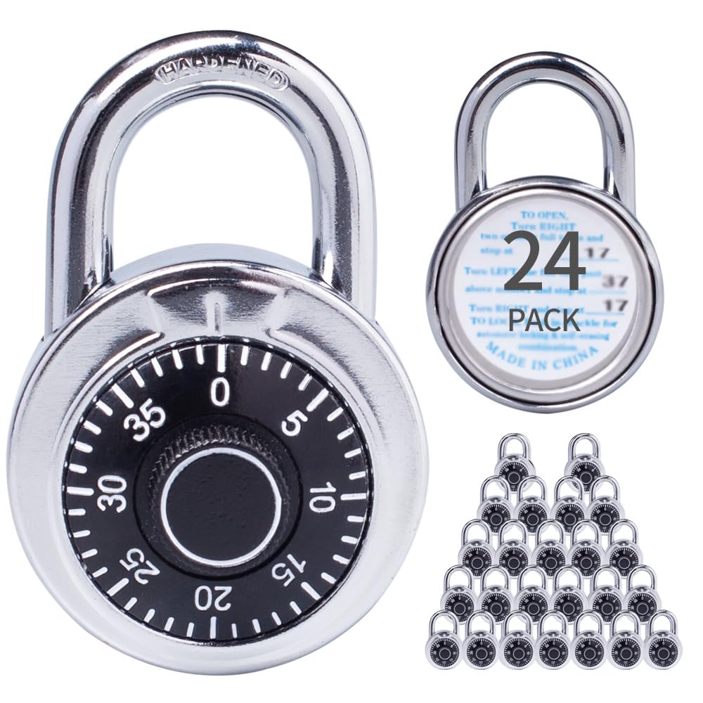 Photo 1 of XanHen Combination Padlocks with Metal Body, Indoor Use for Gym Lockers & School Locker, ?Black, 24-Pack