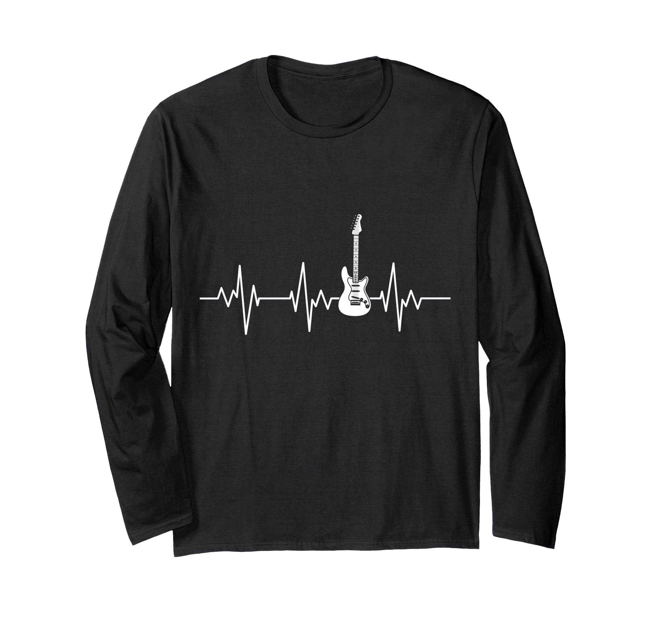 Guitar Guitarist Electric Guitar Heartbeat Rock Music Gift Long Sleeve T-Shirt