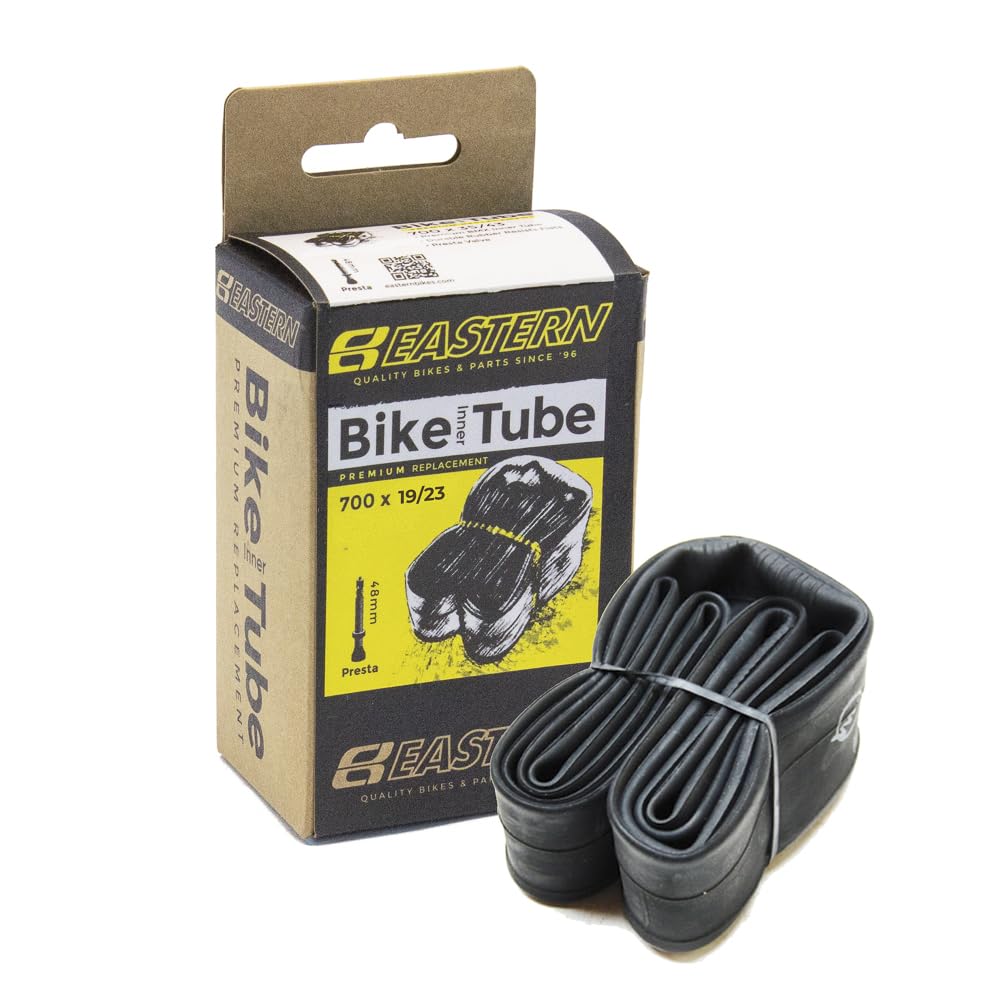 Eastern Bikes 700 x 19C/23C Premium Road Bike Inner Tube - Presta Valve Options, Durable Replacement Tube (700 x 19C/23C, Presta 33mm)